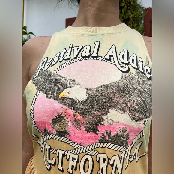 Forever 21 Mustard Yellow Fringed Top - Picture 3 of 5